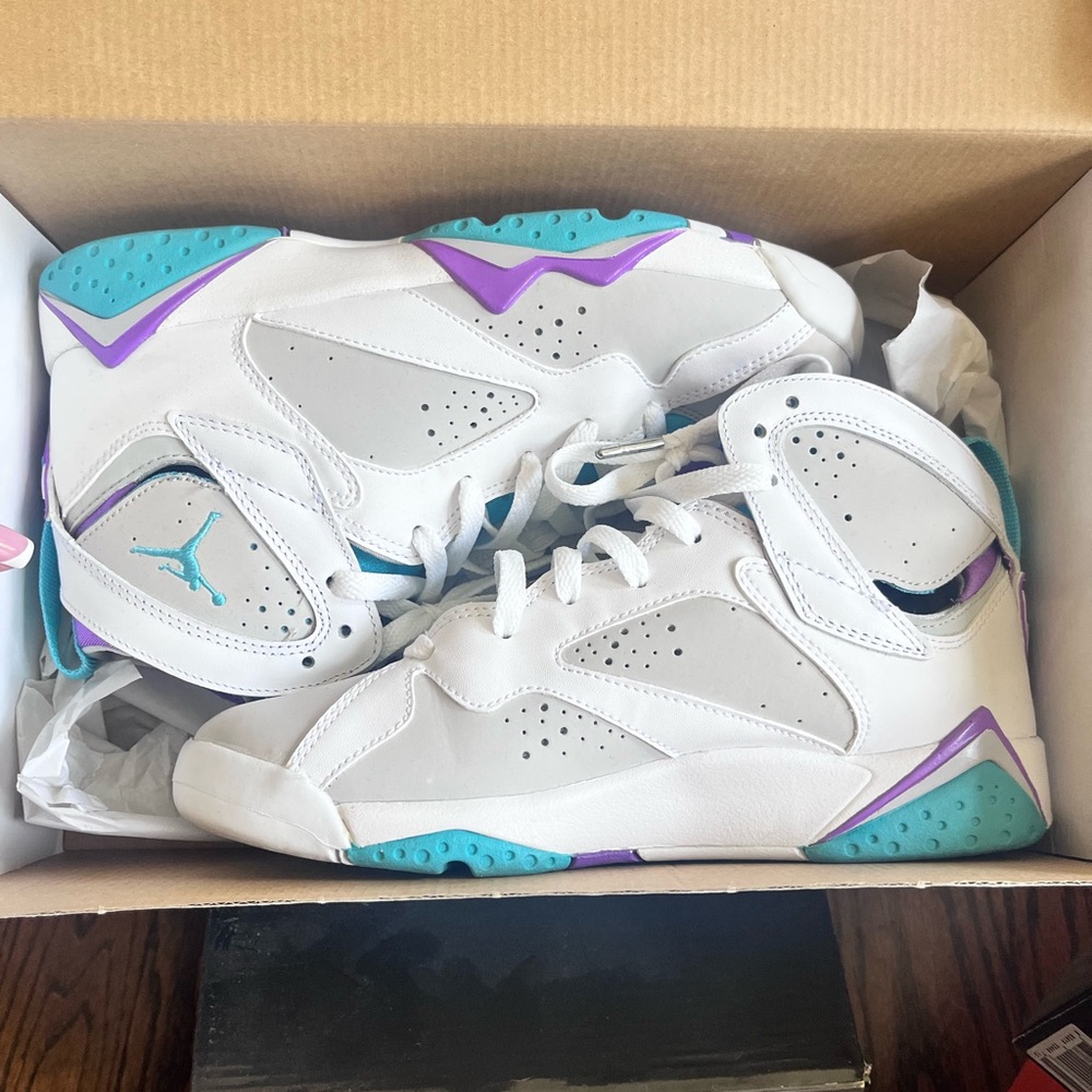 Jordan Kids Shoes - White, Purple, Teal